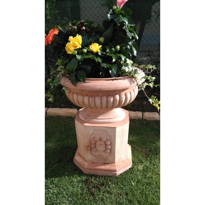 Oval Terracotta Chalice Vase